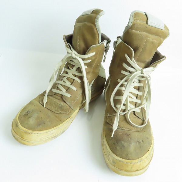 実際に弊社で買取させて頂いた【難有り】Rick Owens/リックオウエンス GEOBASKET ジオバスケット ハイカットスニーカー スエードレザー/42