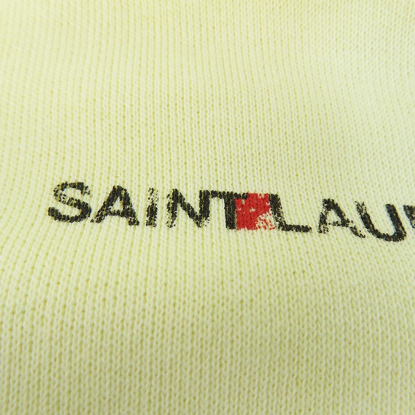 実際に弊社で買取させて頂いた【JPタグ】SAINT LAURENT PARIS/サンローランパリ パーカー フーディ ロゴ イエロー 557555 YB2YE/Mの画像 7枚目