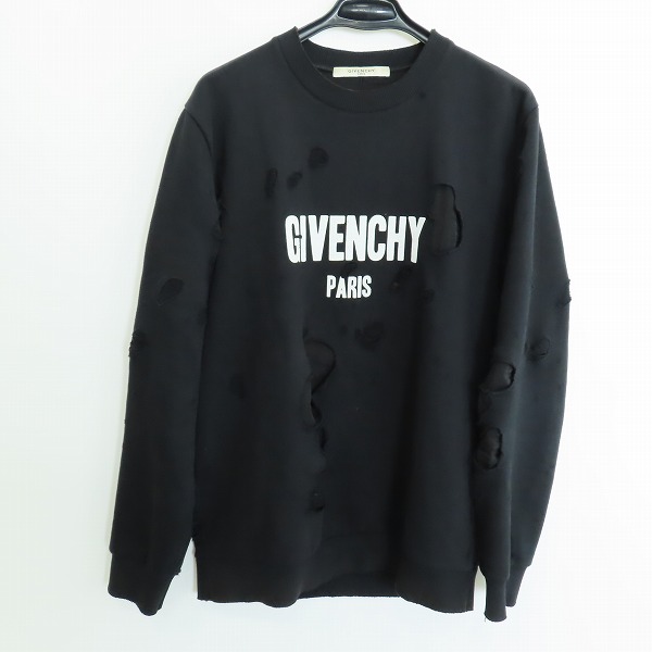 実際に弊社で買取させて頂いた【JPタグ】GIVENCHY/ジバンシィ 16SS デストロイ加工 クルーネックスウェットトレーナー 16S 7359 653/M