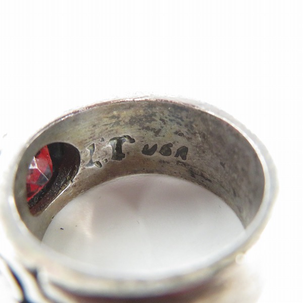 実際に弊社で買取させて頂いた【ギャラ付き】LEATHERS AND TREASURES/レザーズ＆トレジャーズ スクロール ケルティックヴァイン ラージストーン リング/13号の画像 6枚目