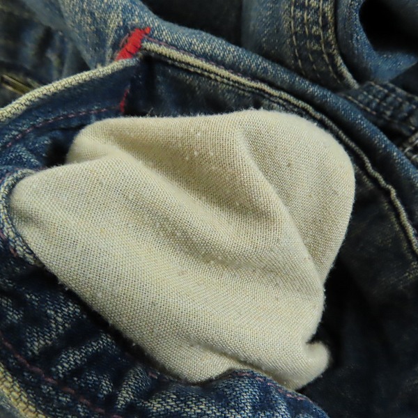 実際に弊社で買取させて頂いたLevis/リーバイス 襟コーデュロイ切替 ジップアップ デニムジャケット 米国製/38の画像 8枚目