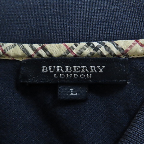 実際に弊社で買取させて頂いたBURBERRY LONDON/バーバリーロンドン チェック柄切替 半袖ポロシャツ Lの画像 2枚目