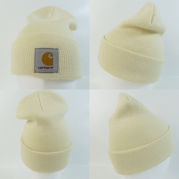 実際に弊社で買取させて頂いたCarhartt/カーハート ACRYLIC WATCH HAT ビーニー/ニット帽 クリーム系の画像 1枚目