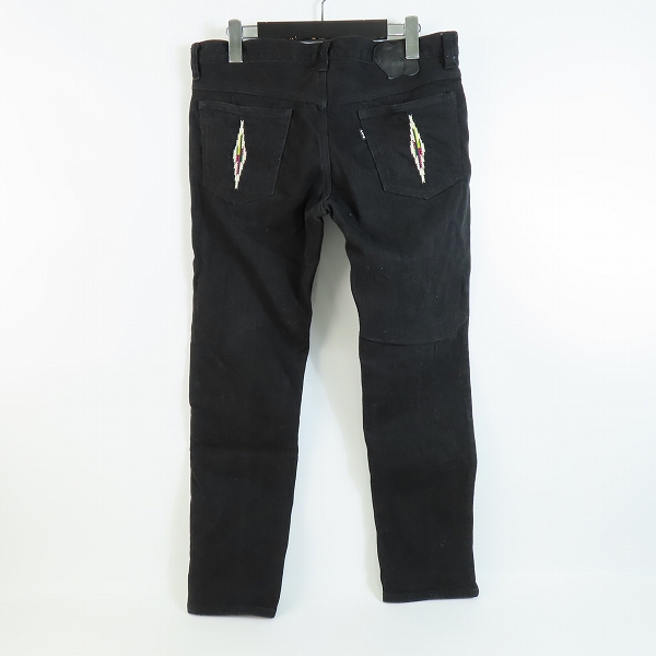 実際に弊社で買取させて頂いたn(n) by NUMBER (N)INE/エヌエヌバイナンバーナイン オルテガ刺繍 ブラックデニム F07-NNP009/5の画像 1枚目