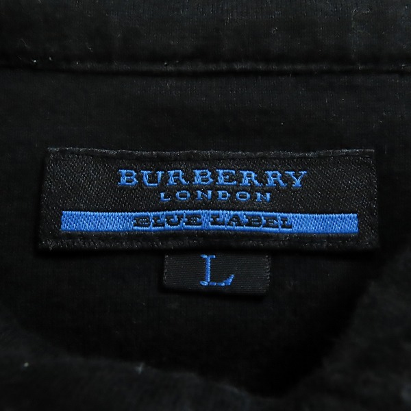 実際に弊社で買取させて頂いたBURBERRY LONDON BLUE LABEL/バーバリー ロンドンブルーレーベル ロゴ刺繍 半袖ポロシャツ Lの画像 2枚目