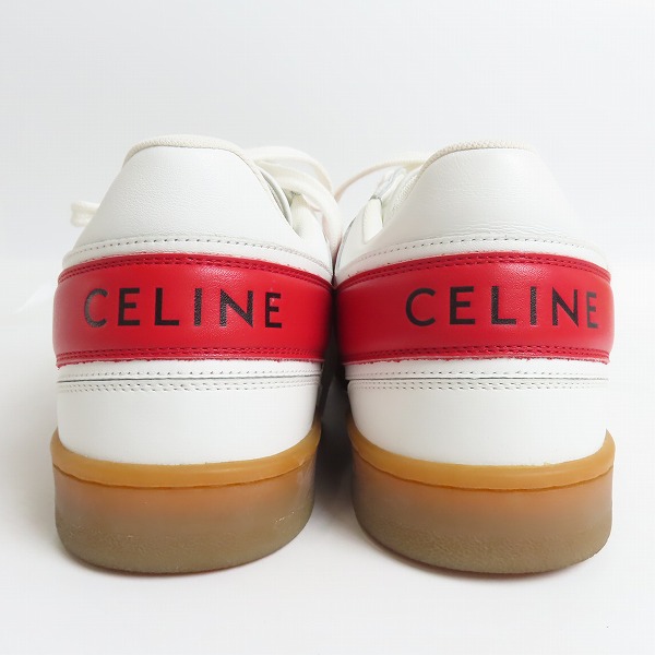 実際に弊社で買取させて頂いたCELINE/セリーヌトリオンフ カーフ レザー ローカットスニーカー RM0252 349223338C/41の画像 1枚目