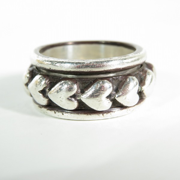 実際に弊社で買取させて頂いた【ギャラ付き】LEATHERS AND TREASURES/レザーズ＆トレジャーズ/Revolving Heart Ring/リボルビング ハートリング/22号の画像 2枚目