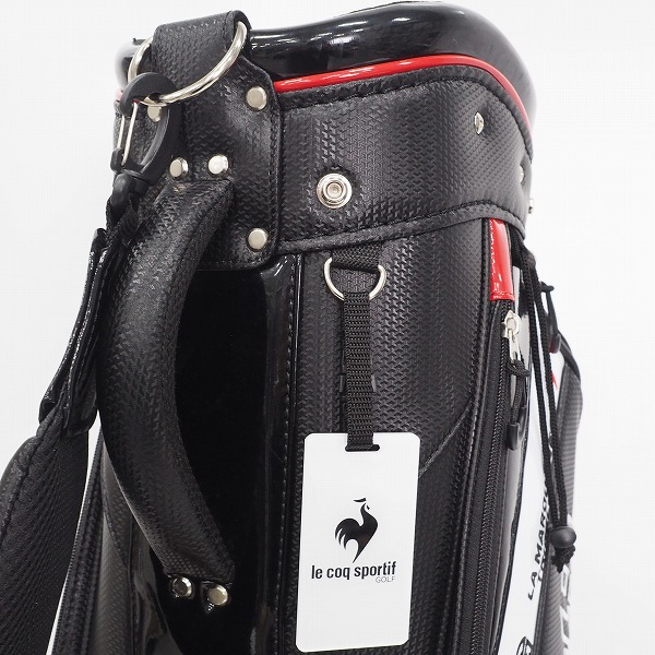 実際に弊社で買取させて頂いたle coq sportif/ルコックスポルティフ ゴルフ QQBTJJ08 9型 6分割キャディバッグ ブラックの画像 4枚目