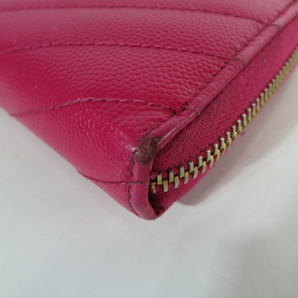 実際に弊社で買取させて頂いたSAINT LAURENT PARIS/サンローランパリ カサンドラロゴプレート ラウンドジップ ロングウォレット/長財布の画像 8枚目