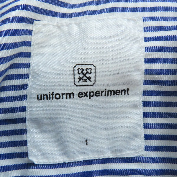 実際に弊社で買取させて頂いたuniform experiment/ユニフォームエクスペリメント ストライプ 長袖シャツ/UE-180023/1の画像 2枚目
