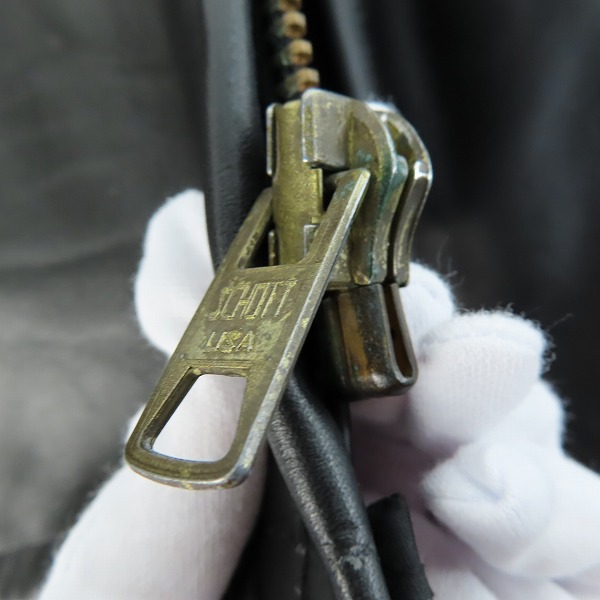 実際に弊社で買取させて頂いたSCHOTT/ショット ボアライナー付き シングルレザーライダースジャケット /34の画像 6枚目