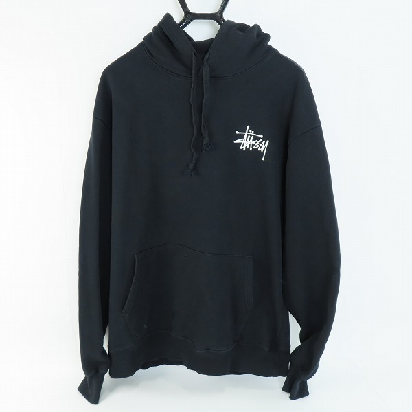 実際に弊社で買取させて頂いたstussy/ステューシー ロゴプリント プルオーバーパーカー ブラック/XLの画像 0枚目