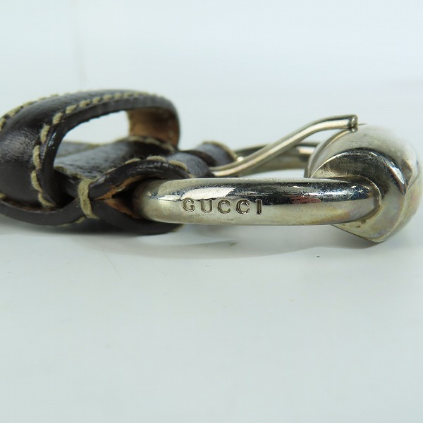 実際に弊社で買取させて頂いたGUCCI/グッチ シェリーライン  レザー切替ベルト 162942-480199 85-34の画像 4枚目