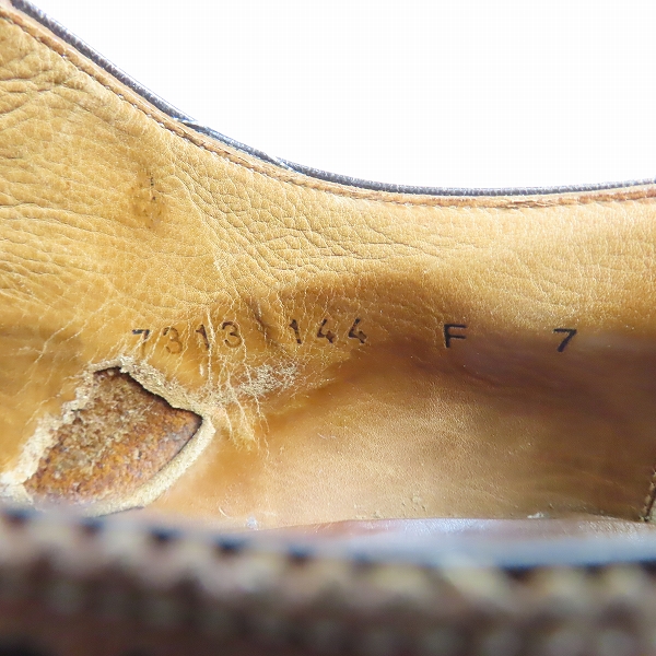実際に弊社で買取させて頂いたsantoni/サントーニ グッドイヤー ストレートチップ 茶 7313/7の画像 5枚目