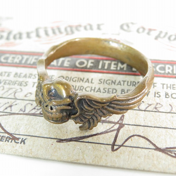 実際に弊社で買取させて頂いた【ギャラ付き】STARLINGEAR/スターリンギア Copper/銅 カッパー コッパー フライングスカルリング 23