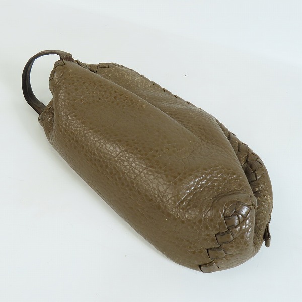 実際に弊社で買取させて頂いたBOTTEGA VENETA/ボッテガヴェネタ イントレチャート レザー セカンドバッグ ブラウンの画像 2枚目