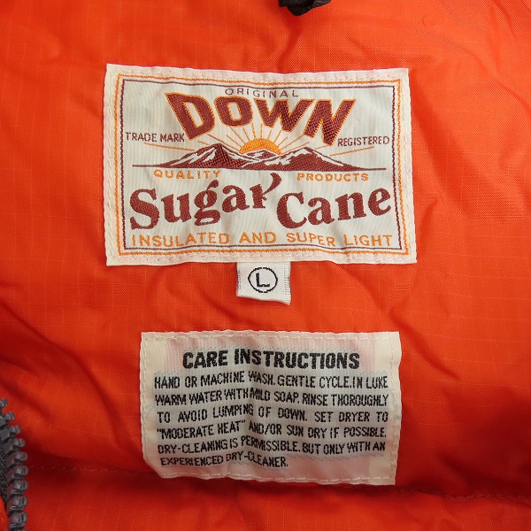実際に弊社で買取させて頂いたSUGAR CANE/シュガーケーン 東洋エンタープライズ コンパクト ダウンジャケット オレンジ/Lの画像 2枚目