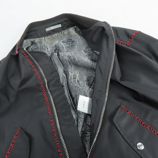 実際に弊社で買取させて頂いた【JPタグ】DIOR/ディオール 17SS hand stitched bomber jacke/ステッチリブナイロンボンバージャケット 763C453W4677/44の画像 5枚目