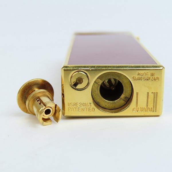 実際に弊社で買取させて頂いたdunhill/ダンヒル サイドローラー ライター ボルドー×ゴールドの画像 5枚目