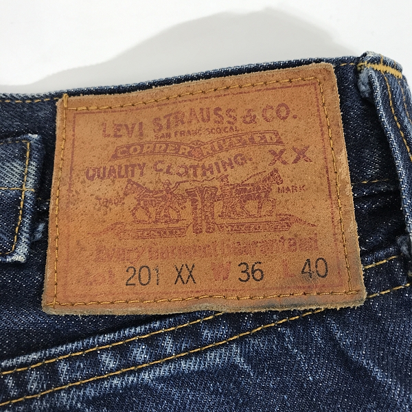 実際に弊社で買取させて頂いたLevi’s/リーバイス LVC 201XX 刻印555 バレンシア工場 BIGE ビッグE 201-0004/W36L40の画像 2枚目