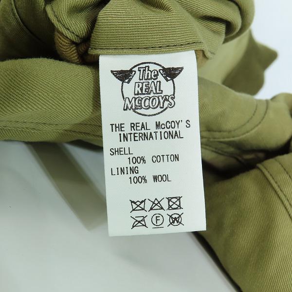実際に弊社で買取させて頂いたTHE REAL McCOY'S/リアルマッコイズ フリーホイラーズ タンカースジャケット ミリタリー アーミー Mの画像 4枚目