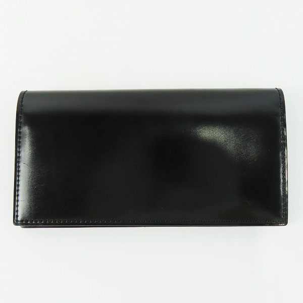 実際に弊社で買取させて頂いたGANZO/ガンゾ SHELL CORDOVAN 2/シェルコードバン2 ファスナー小銭入れ付き長財布 ブラック