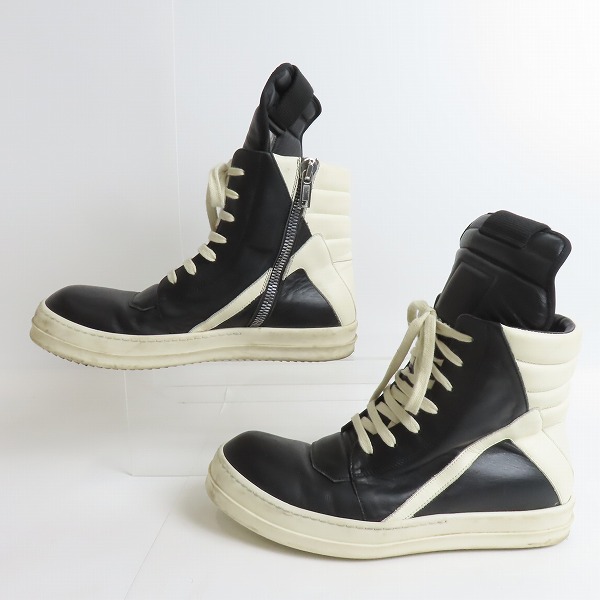 実際に弊社で買取させて頂いたRICK OWENS/リックオウエンス GEOBASKET ジオバスケット ハイカットスニーカー 43の画像 3枚目
