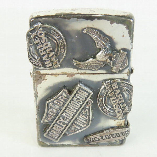実際に弊社で買取させて頂いたZIPPO/ジッポー HARLEY-DAVIDSON/ハーレーダビッドソン MAKE METAL メイクメタル メタル貼り PHD-US 1996年製の画像 2枚目