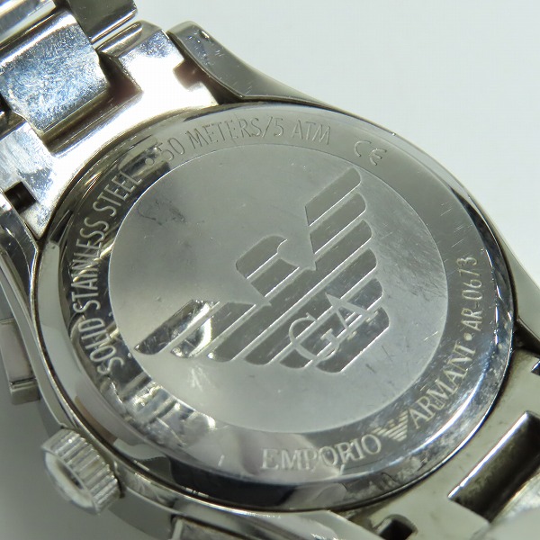 実際に弊社で買取させて頂いたEMPORIO ARMANI/エンポリオアルマーニ クロノグラフ 腕時計 AR-0673の画像 4枚目