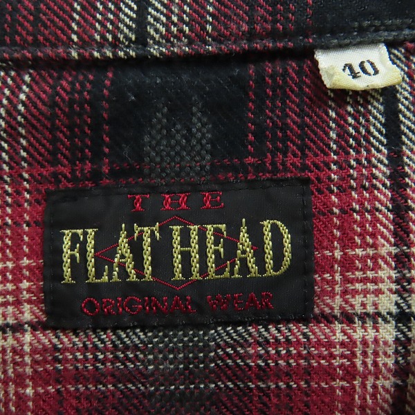 実際に弊社で買取させて頂いたTHE FLAT HEAD/フラットヘッド Native Check ウエスタンシャツ レッド CW-44W/40の画像 2枚目
