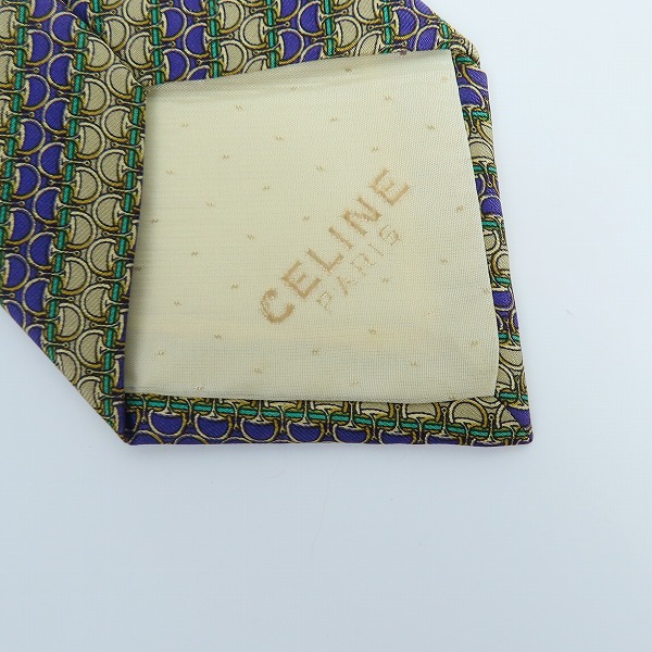 実際に弊社で買取させて頂いたCELINE/セリーヌ 総柄 シルクネクタイの画像 4枚目