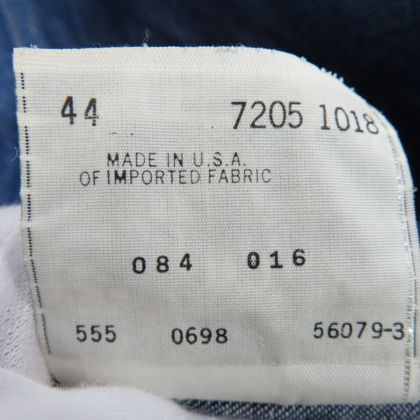 実際に弊社で買取させて頂いたLEVI'S/リーバイス デニムシャツ ウエスタンシャツ ショートホーン 復刻 7205-1018/Lの画像 4枚目