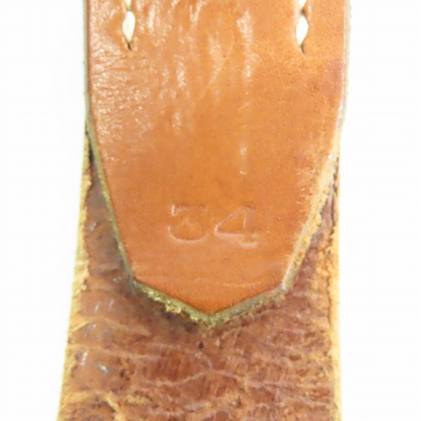 実際に弊社で買取させて頂いたTHE FLAT HEAD/フラットヘッド プレートバックル レザーベルト 34の画像 4枚目