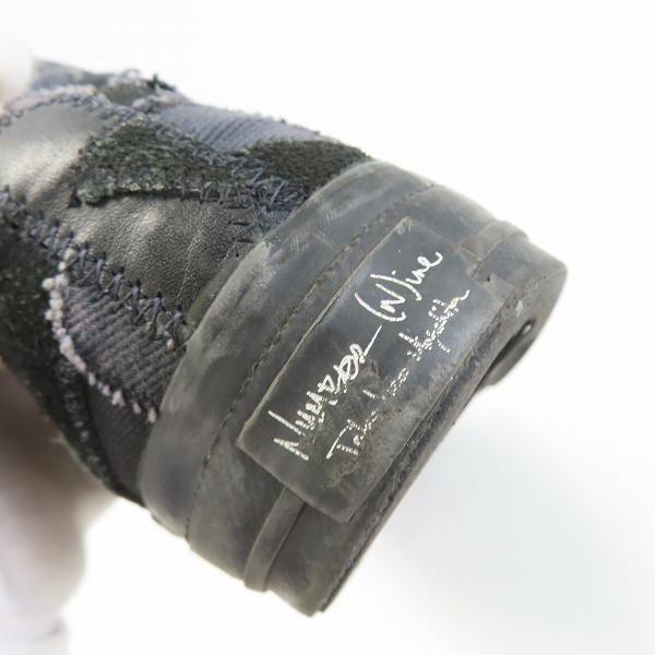 実際に弊社で買取させて頂いたNUMBER(N)INE/ナンバーナイン 2003/カート期 ハート涙パッチワークハイカットスニーカーの画像 7枚目