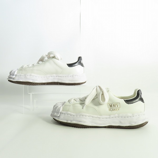 実際に弊社で買取させて頂いたMIHARA YASUHIRO/メゾンミハラヤスヒロ  Sole Shellcap Leather レザースニーカー ホワイト  A06FW702/45 の画像 3枚目