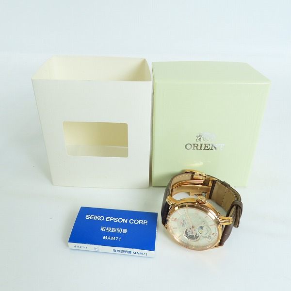 実際に弊社で買取させて頂いたORIENT/オリエント SUN＆MOON サンアンドムーン F6L2-UAA0 自動巻き 腕時計の画像 8枚目