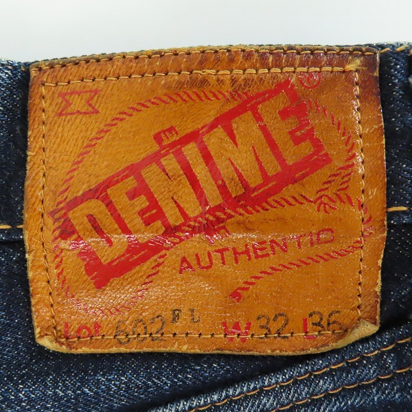 実際に弊社で買取させて頂いたDENIME/ドゥニーム XX セルビッチストレートデニム 革パッチ 502/32の画像 2枚目