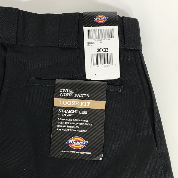 実際に弊社で買取させて頂いた【未使用】DICKIES/ディッキーズ DOUBLE KNEE WORK PANTS-BLACK/ワークパンツ 85283-BK/W30L32の画像 4枚目