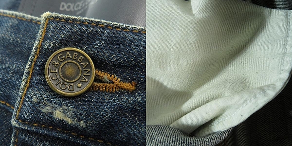 実際に弊社で買取させて頂いたDOLCE&GABBANA/ドルチェ&ガッバーナ DENIM 14GOLD ダメージ デニムパンツ G6IALD/46の画像 9枚目