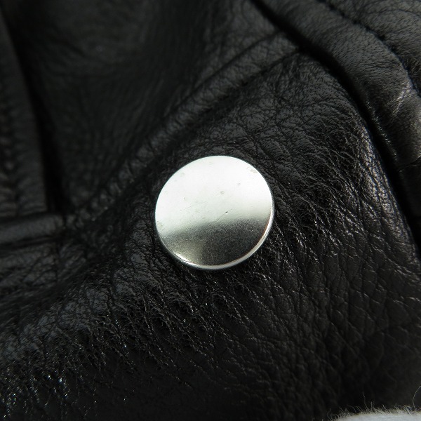 実際に弊社で買取させて頂いたWACKO MARIA/ワコマリア COWHIDE LEATHER DOUBLE RIDERS JACKET ダブルライダース レザージャケット 24SS-WMO-BL04/Lの画像 6枚目