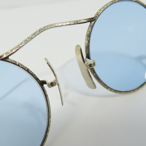 実際に弊社で買取させて頂いた【ノーブランド扱い】ノーズパット10K刻印/ヴィンテージ/ビンテージ 唐草模様/ラウンド型 眼鏡フレームの画像 4枚目