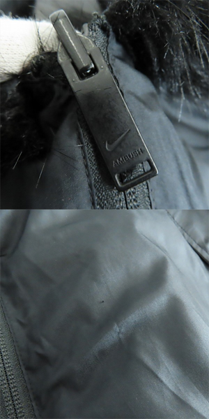 実際に弊社で買取させて頂いたNIKE×AMBUSH/ナイキ×アンブッシュ 18AW リバーシブルフェイクファーコートジャケット AQ9225-010/Lの画像 9枚目
