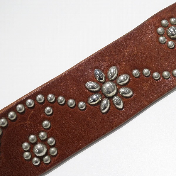 実際に弊社で買取させて頂いたHollywood Trading Company /HTC/エイチティーシー スタッズ スティングレイ レザー ベルト/34 の画像 5枚目