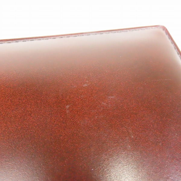 実際に弊社で買取させて頂いたGANZO/ガンゾ CORDOVAN/コードバン レザー 馬革 二つ折り 財布/ウォレット 57649/01099 50Aの画像 6枚目
