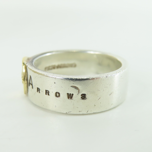 実際に弊社で買取させて頂いたFIRST ARROWS/ファーストアローズ K18プレート付き ロゴ彫刻 リング 18号の画像 2枚目