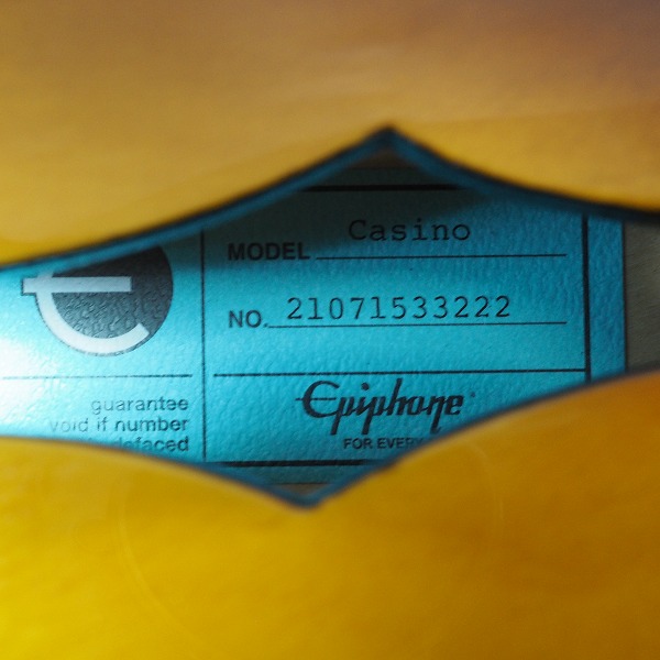 実際に弊社で買取させて頂いた★Epiphone/エピフォン CASINO カジノ フルアコ エレキギター ソフトケース付 の画像 4枚目