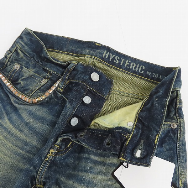 実際に弊社で買取させて頂いた【未使用】HYSTERIC GLAMOUR/ヒステリックグラマー NOBU加工 デニムパンツ 0243AP15 28の画像 2枚目