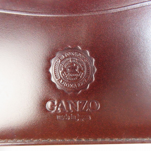 実際に弊社で買取させて頂いたGANZO/ガンゾ CORDOVAN/コードバン レザー 馬革 二つ折り 財布/ウォレット 57649/01099 50Aの画像 5枚目