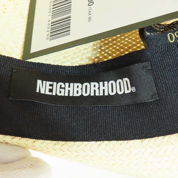 実際に弊社で買取させて頂いた【未使用】WINDANDSEA×NEIGHBORHOOD/ウィンダンシー×ネイバーフッド NHWDS C-HAT/ストローハット 221FRWSH-HT02S/Lの画像 6枚目