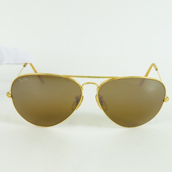 実際に弊社で買取させて頂いたRay-Ban/レイバン B&L/ボシュロム社製 ティアドロップ型 サングラス ゴールドの画像 1枚目